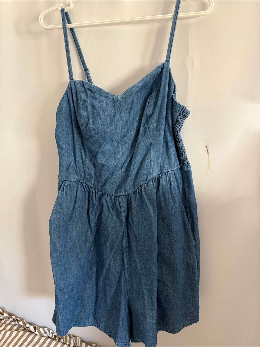 Old Navy Blue Denim-Look women’s One-Piece Romper